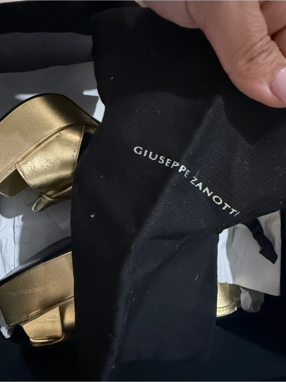 Giuseppe Zanotti Gold Platform Block Heel Sandals